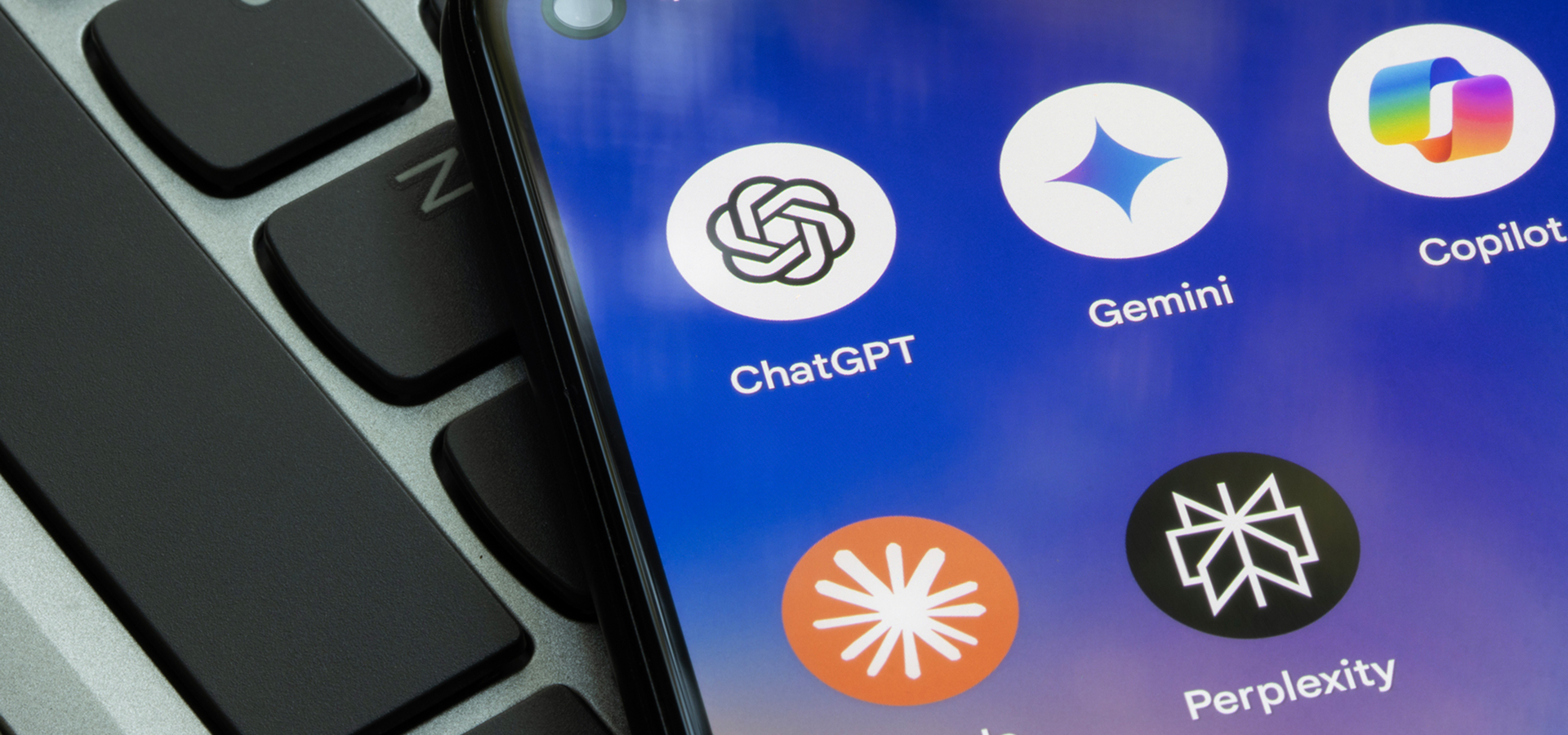 Laptop with AI chat interface.